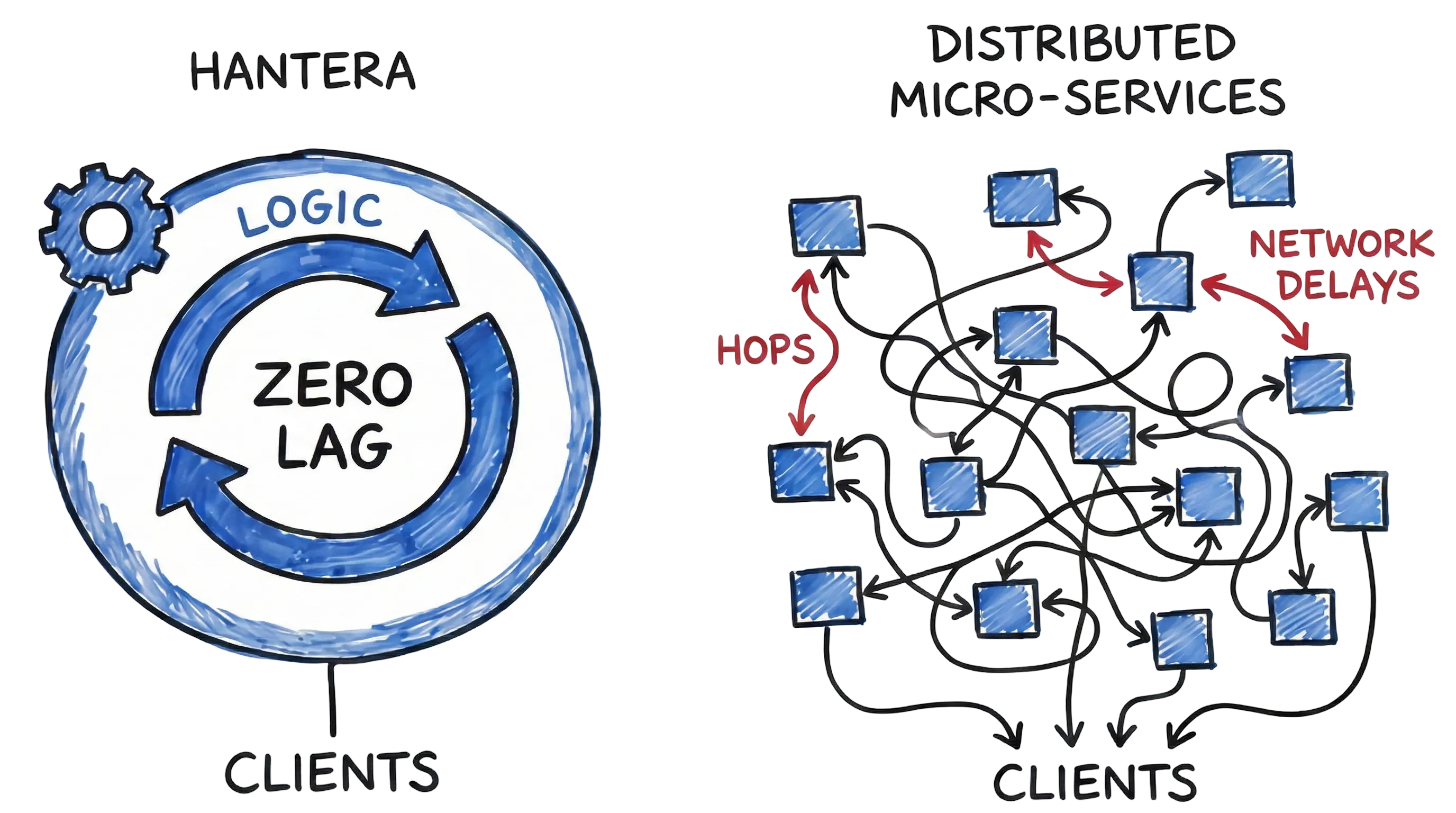 Zero lag - your logic runs inside Hantera